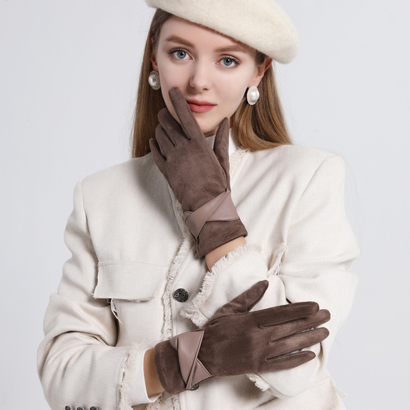 Leather Driving Glove - 1 Pair Suede Gloves For Women