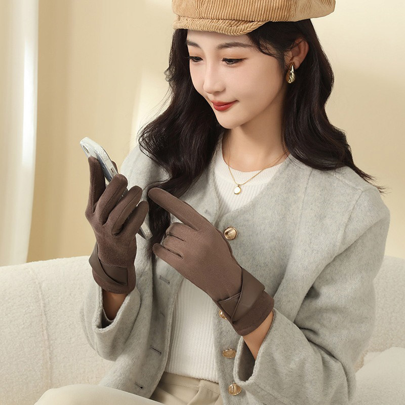 1 Pair Suede Gloves For Women  - Leather Driving Glove review and price