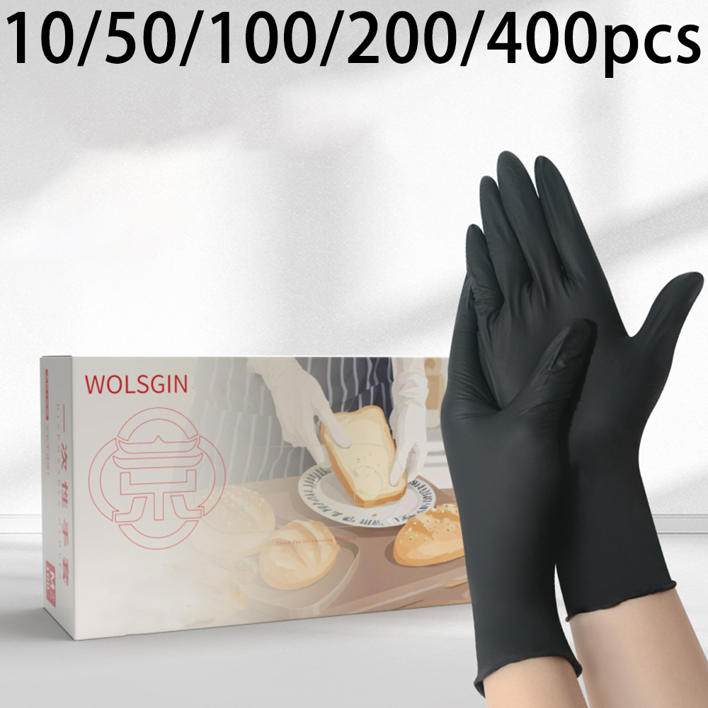 10/50/100/200/400pcs Black Dis - Rubber Glove Cleaning review and price