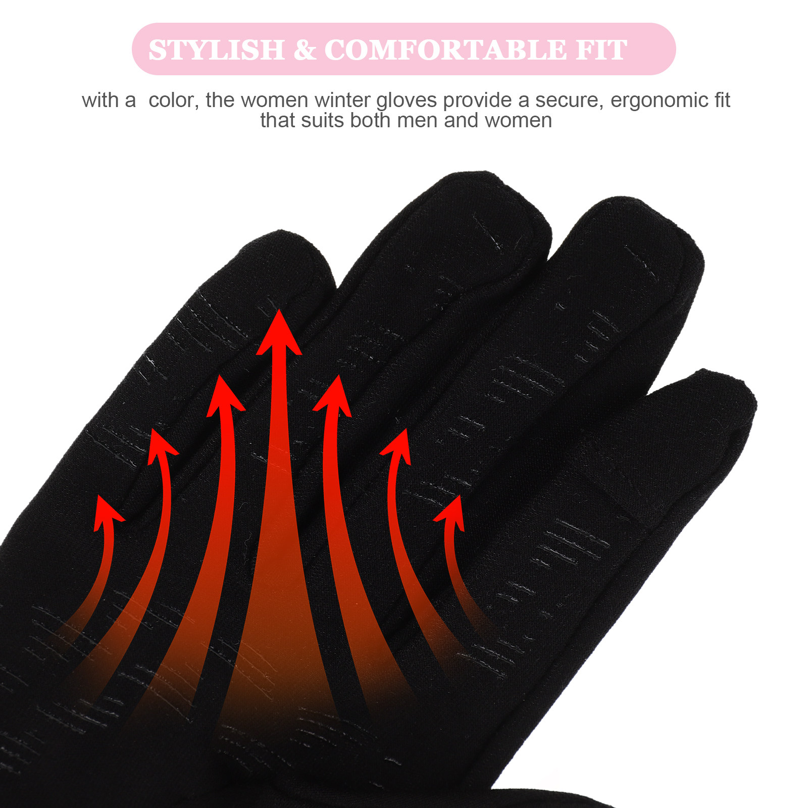 Black L Fit Women Ski Gloves T - Winter Glove Insulated review and price